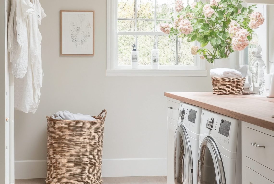 Sunlit Laundry Area with Skylight
